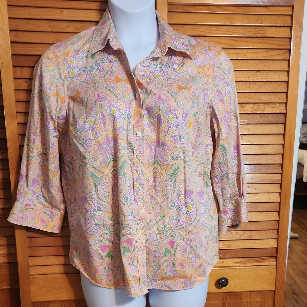 Chaps Multicolor Paisley Button Down Shirt